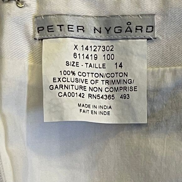 Peter Nygard White Embroidered Floral Skirt Women's size‎ 14 Back Zipper Closure - Picture 4 of 13